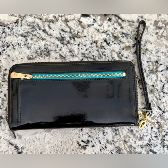 NEW Silpada Black Patent Leather Zip Around Clutch Wallet (2017) - Picture 2 of 8